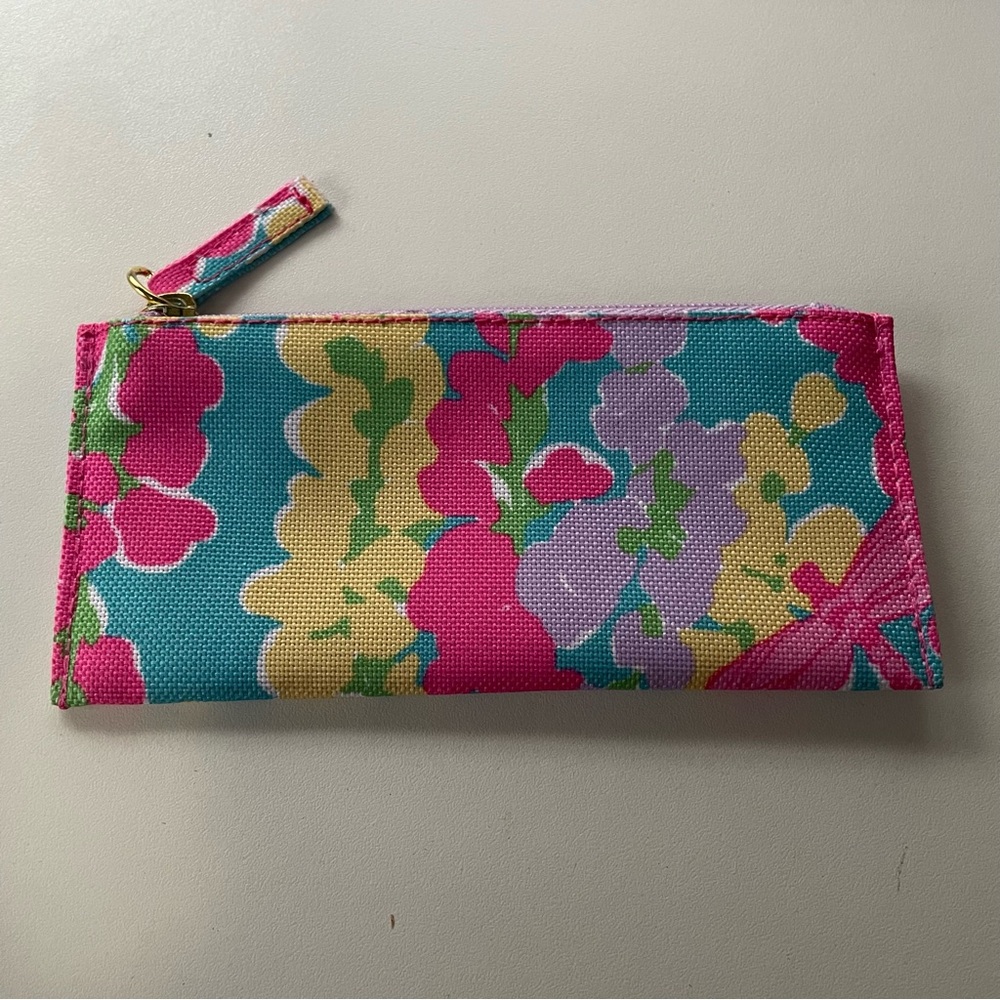 Lilly Pulitzer Estée Lauder Travel Cosmetic Bag Set Floral Pink and Green - Picture 4 of 7